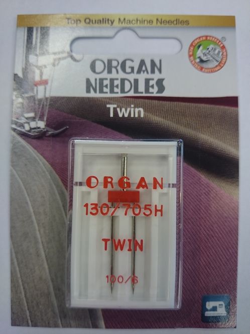 Hovedbilde Organ symaskinnål - 1 st., Tvilling 6 mm 100 (dongeri, møbel)