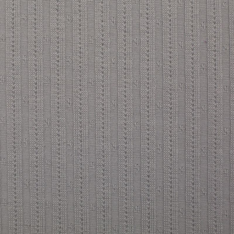55 cm Pointelle ribbjersey - fv. 183 lysgrå