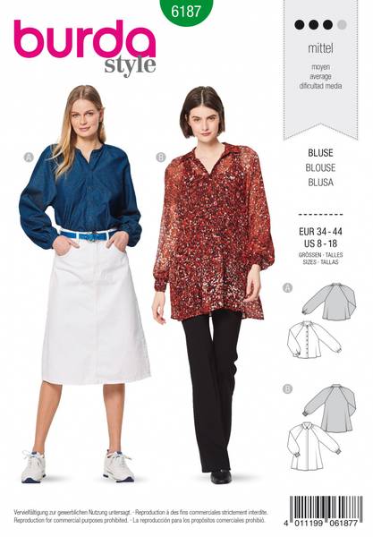 Bilde av 6187 - Burda - raglan-bluse