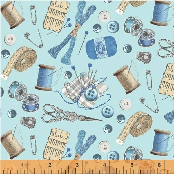 Bilde av A Stitch in Time - 1-6 cm blå sytilbehør på lysblå