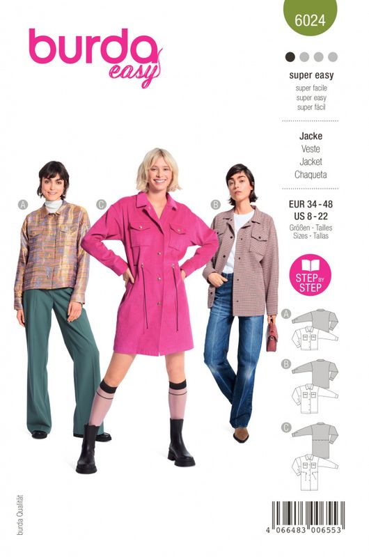 6024 - Burda - jakke i 3 lengder