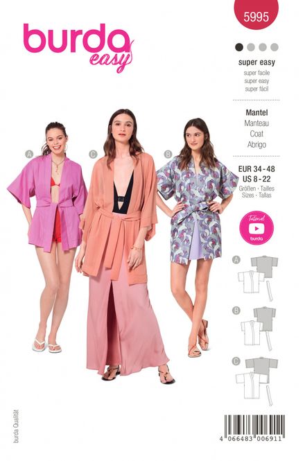 Hovedbilde 5995 - Burda - kåpe/ kimono