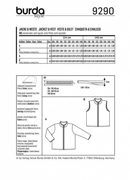 Bilde av 9290 - Burda - jakke/ vest