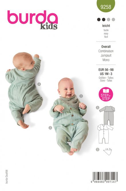 Hovedbilde 9258 - Burda - heldress uten føtter, m smekke