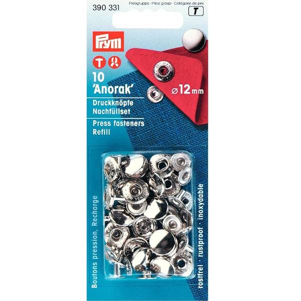 Bilde av Anorakk-trykknapper 12 mm, 10 st refill