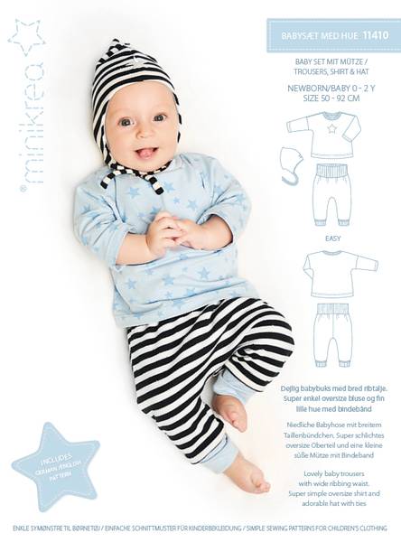 Bilde av Minikrea 11410 - babysett med lue - genser, bukse 50-92