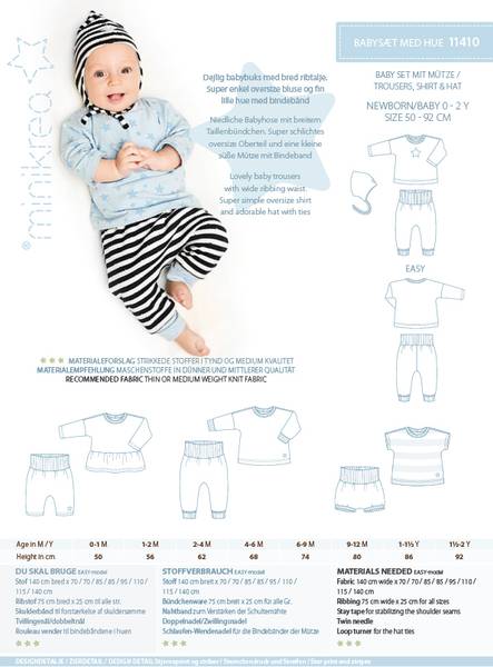 Bilde av Minikrea 11410 - babysett med lue - genser, bukse 50-92