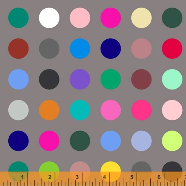 Bilde av Presents QuiltBack 108in - 2 cm dots på grå