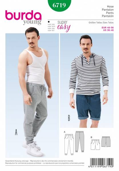 Bilde av 6719 - Burda - Joggebukse, sweatpants, shorts