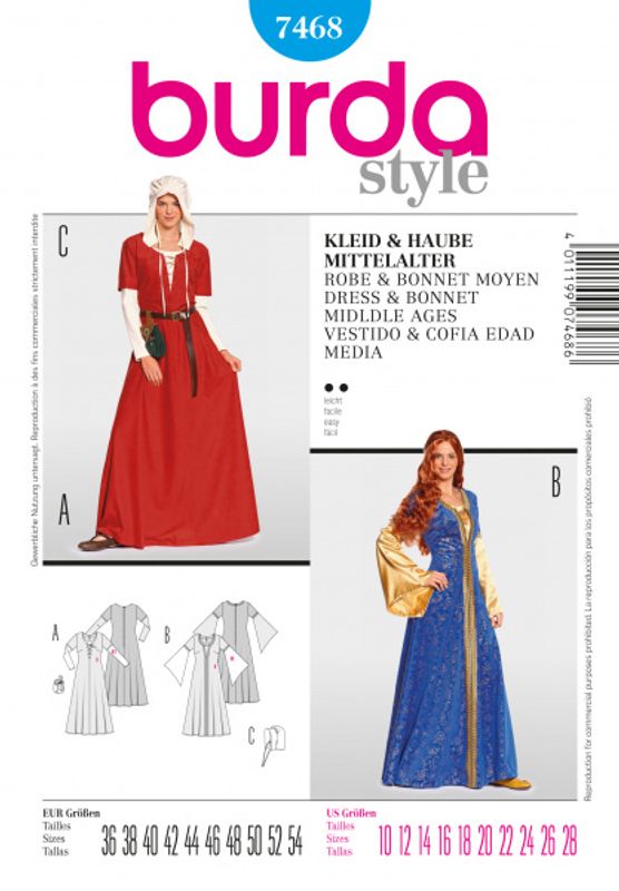 7468 - Burda - Middelalder kjole