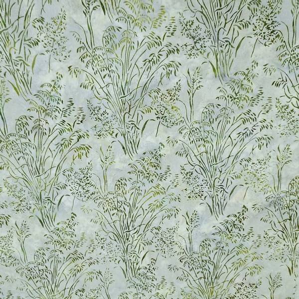 Bilde av Peacock Garden - batikk grønn gress på lys blågrå