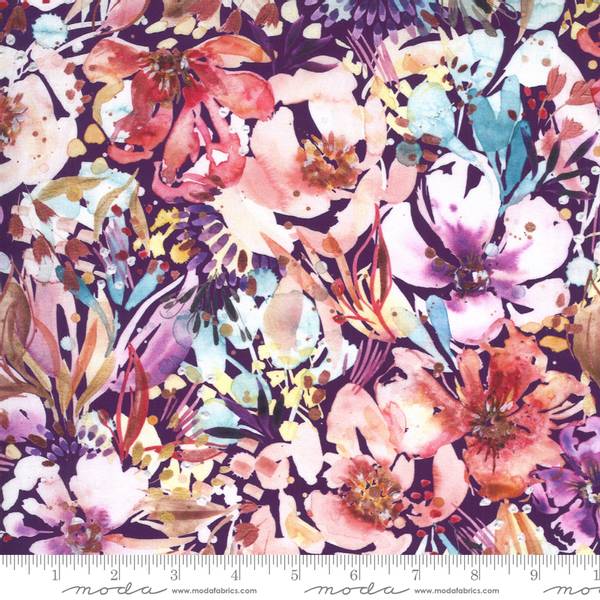 Bilde av Sunshine Soul - akvarelblomster på lilla