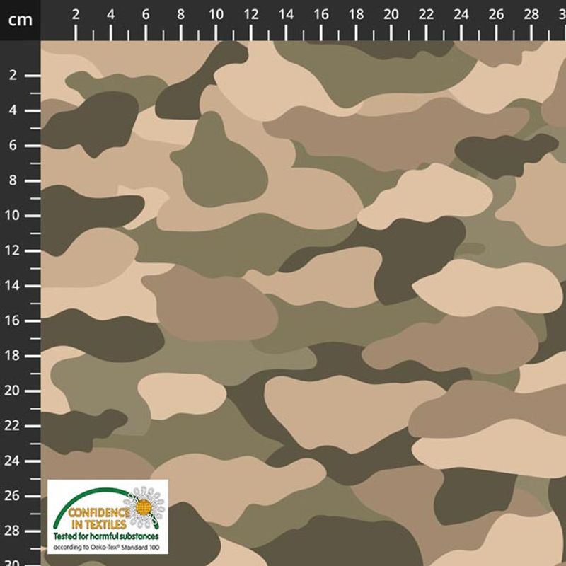 Camo - brun oliven camouflage, vevd bomull