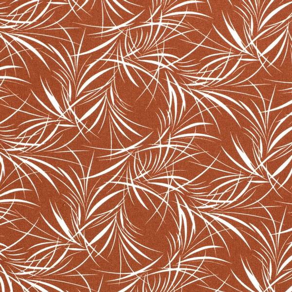 Bilde av Viskose-lin - hvite palmblader på terracotta