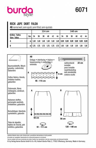 Bilde av 6071 - Burda - pencilskjørt