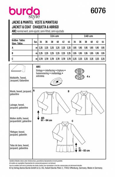 Bilde av 6076 - Burda - jakke