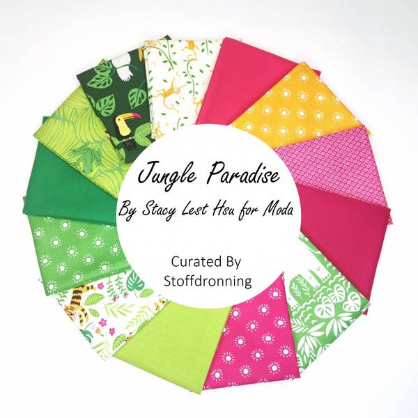 Bilde av Jungle Paradise - Stoffpakke, 30x55 cm, 13 st.