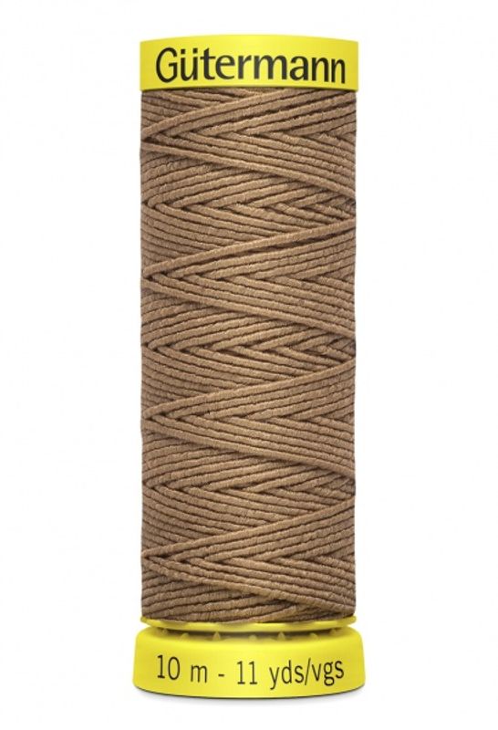 Elastisk tråd, fv. 1028 lys brun, Gütermann, 10 m