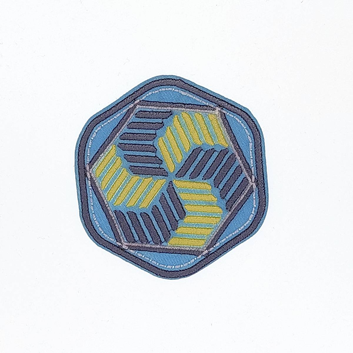 Symerke m lim - Hexagon, lysblå