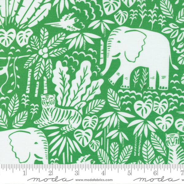 Bilde av Jungle Paradise - 8 cm hvite elefanter på grønn