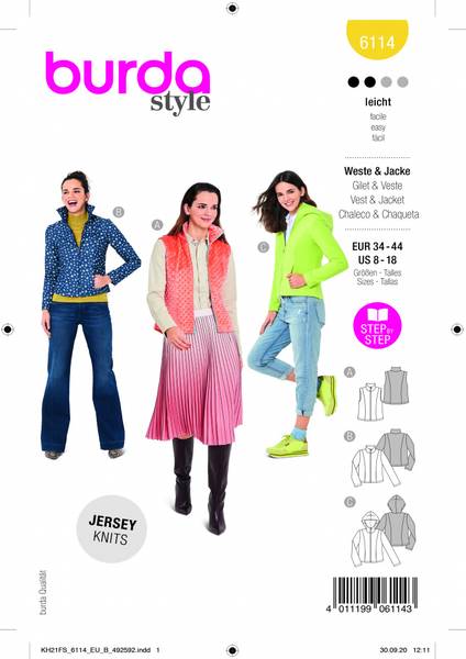 Bilde av 6114 - Burda - Jakke og vest m/u hette