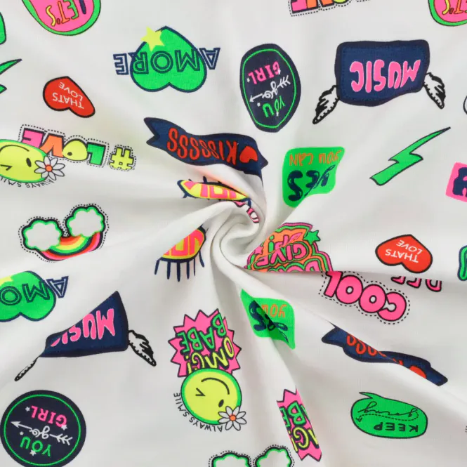 Hovedbilde Bomullsjersey - neon stickers