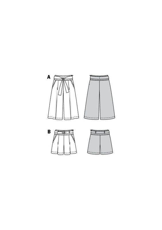 6138 - Burda - Bukse/shorts m/ vidde