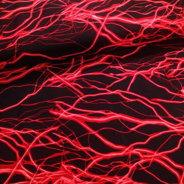 Bilde av Lycra Neon - rød lynnedslag på sort