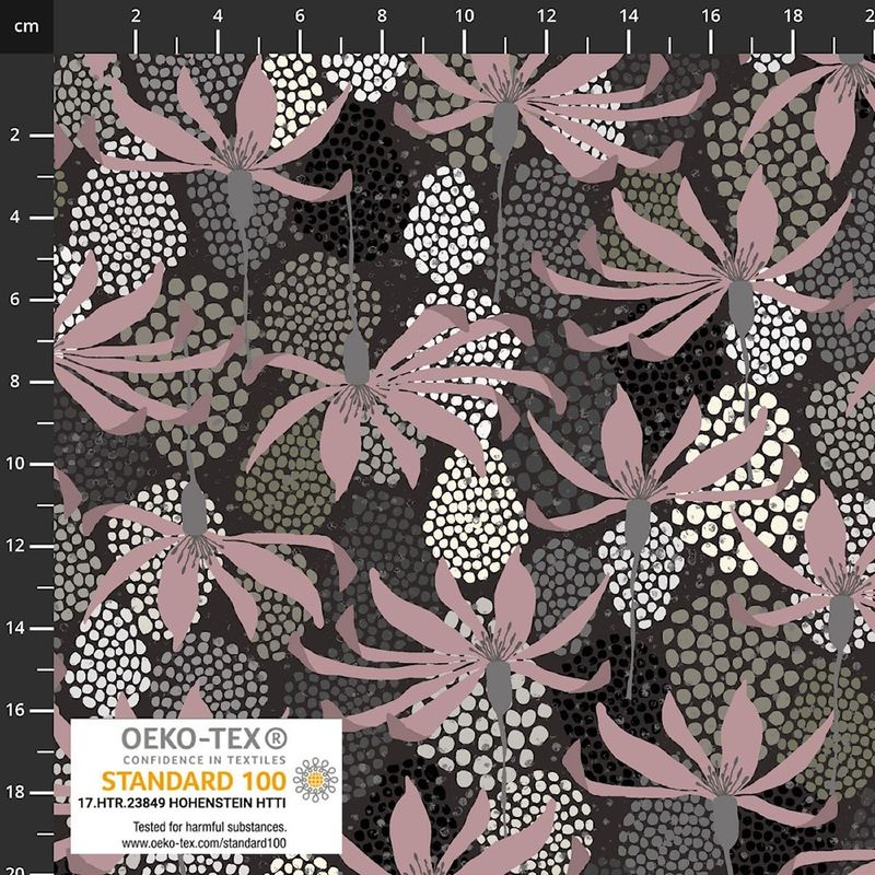 Bomullsjersey - abstrakt blomst, gammelrosa