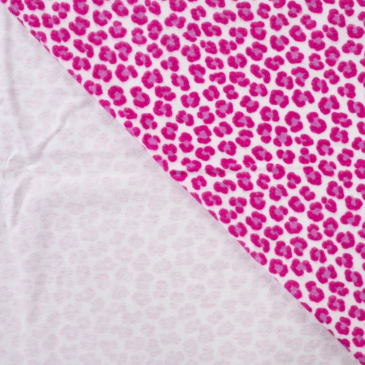 Flanell - leopardprint, sterk rosa