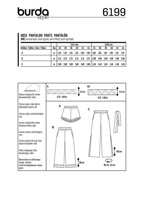 Hovedbilde 6199 - Burda - sommerbukse, shorts