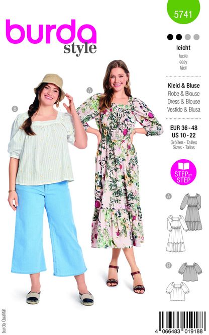 Hovedbilde 5741 - Burda - kjole & bluse m/ rynking