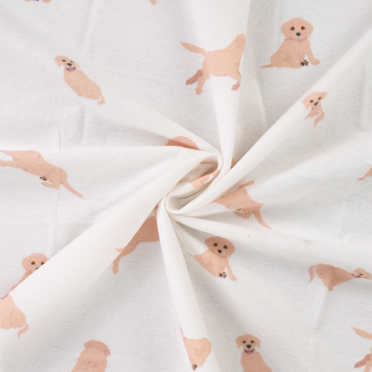 Flanell - hund, offwhite