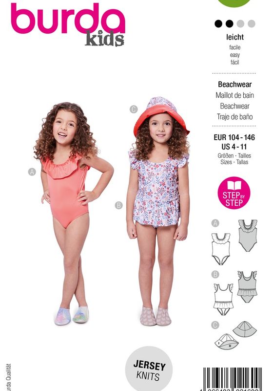 9193 - Burda - badedrakt & hatt
