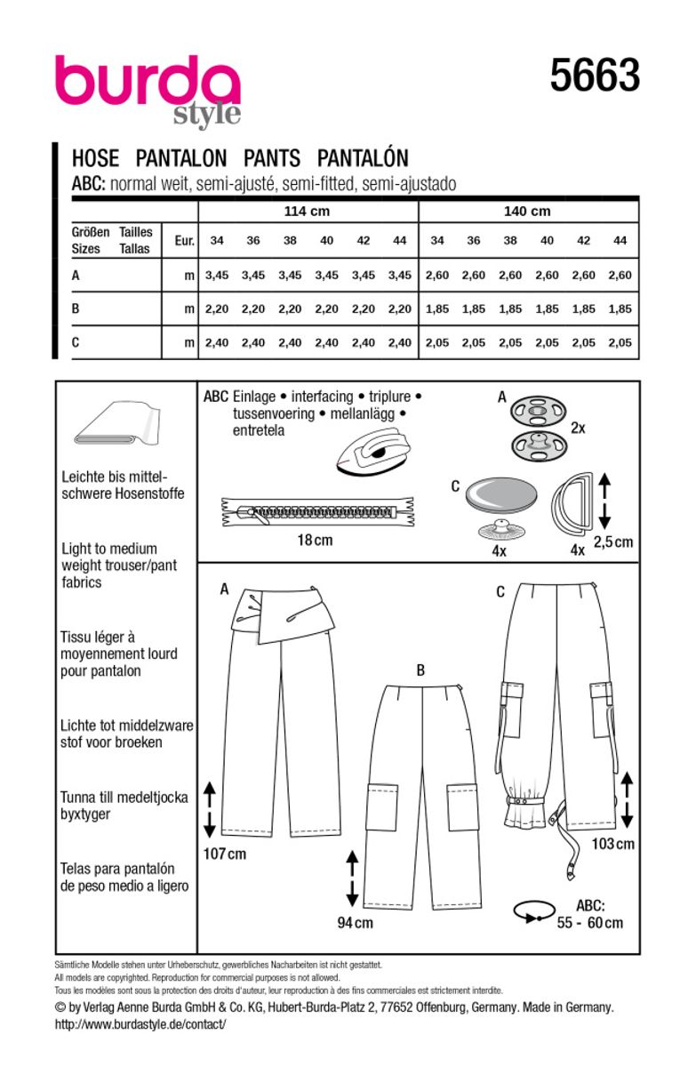 5663 - Burda - bukse
