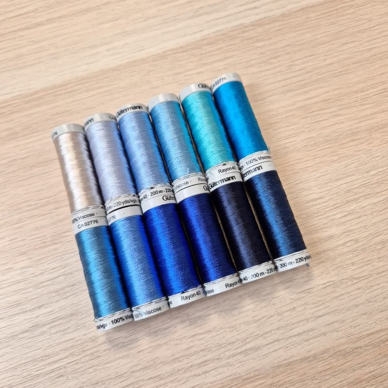 Trådpakke Sulky Rayon40 - Blå horisont - 12 x 200 m