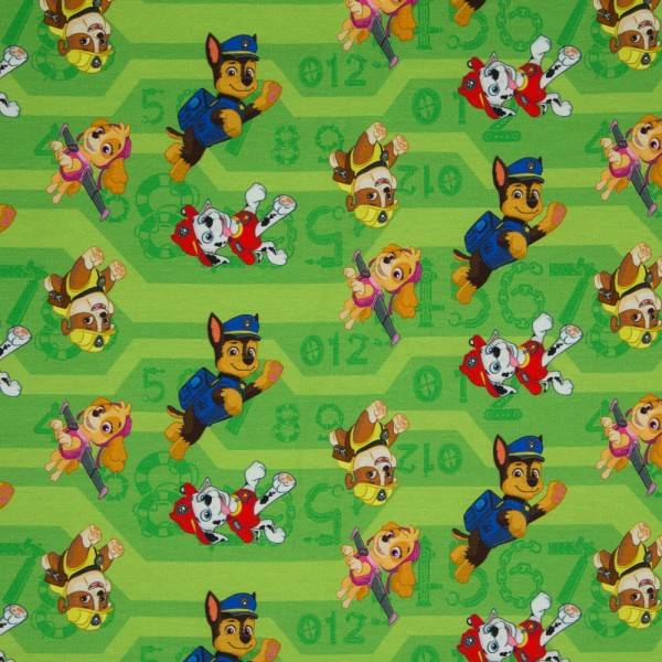 Bilde av Bomullsjersey - 5 cm Paw Patrol på grønn