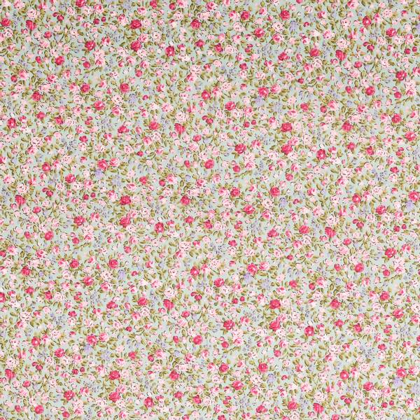 Bilde av Poplin - 6 mm rosa småblomstret på blågrå