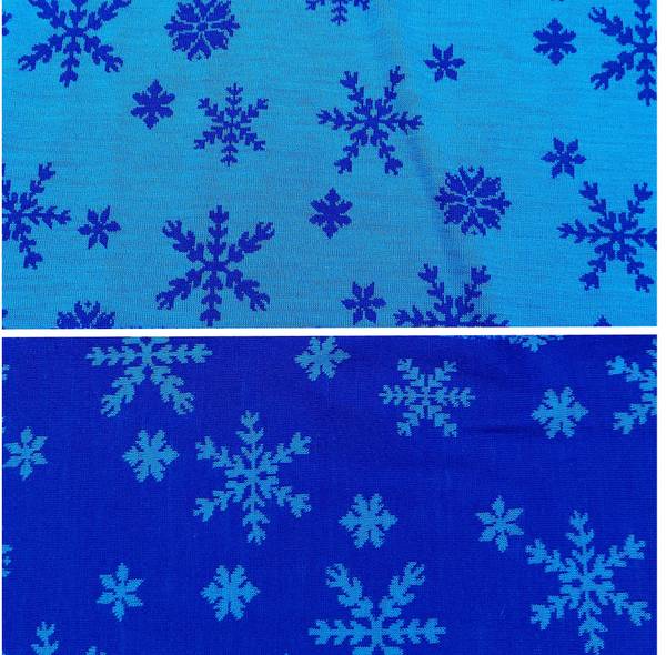 Bilde av Ull-jacquard jersey - snøfnugg, turkis/koboltblå