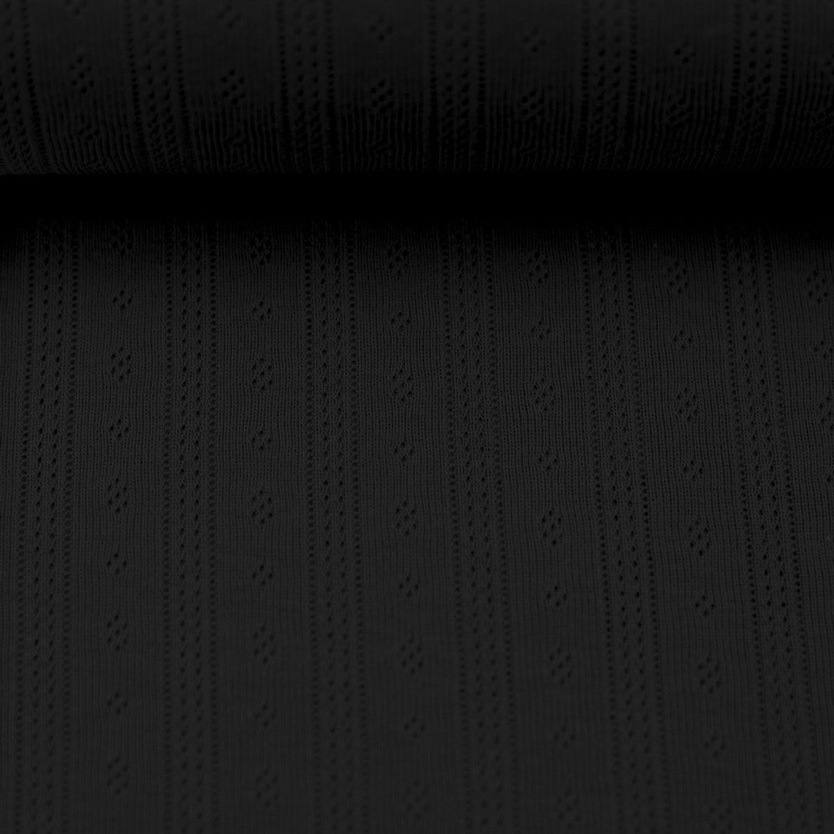 65 cm Pointelle jersey - striper, sort