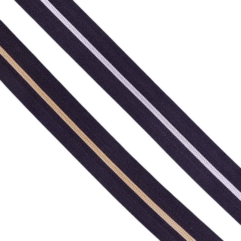 Spiralglidelås, metervare, 4 mm - metallic