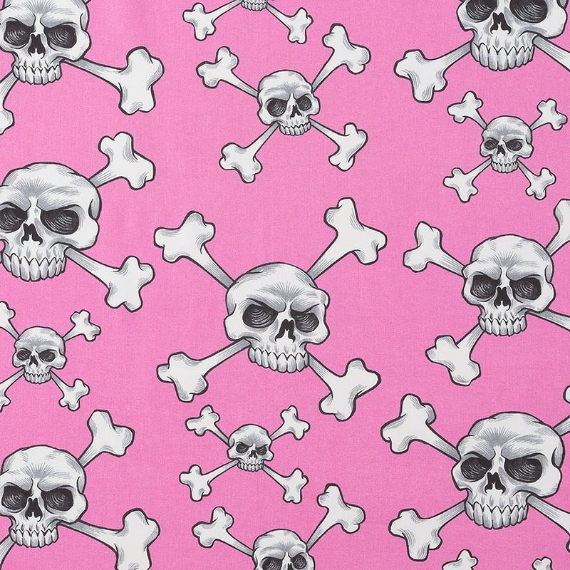Skull and Bones - 7-12 cm hodeskaller på rosa