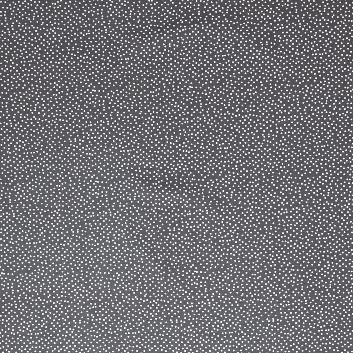 Julebomull, mørkgrå - sølv prikker