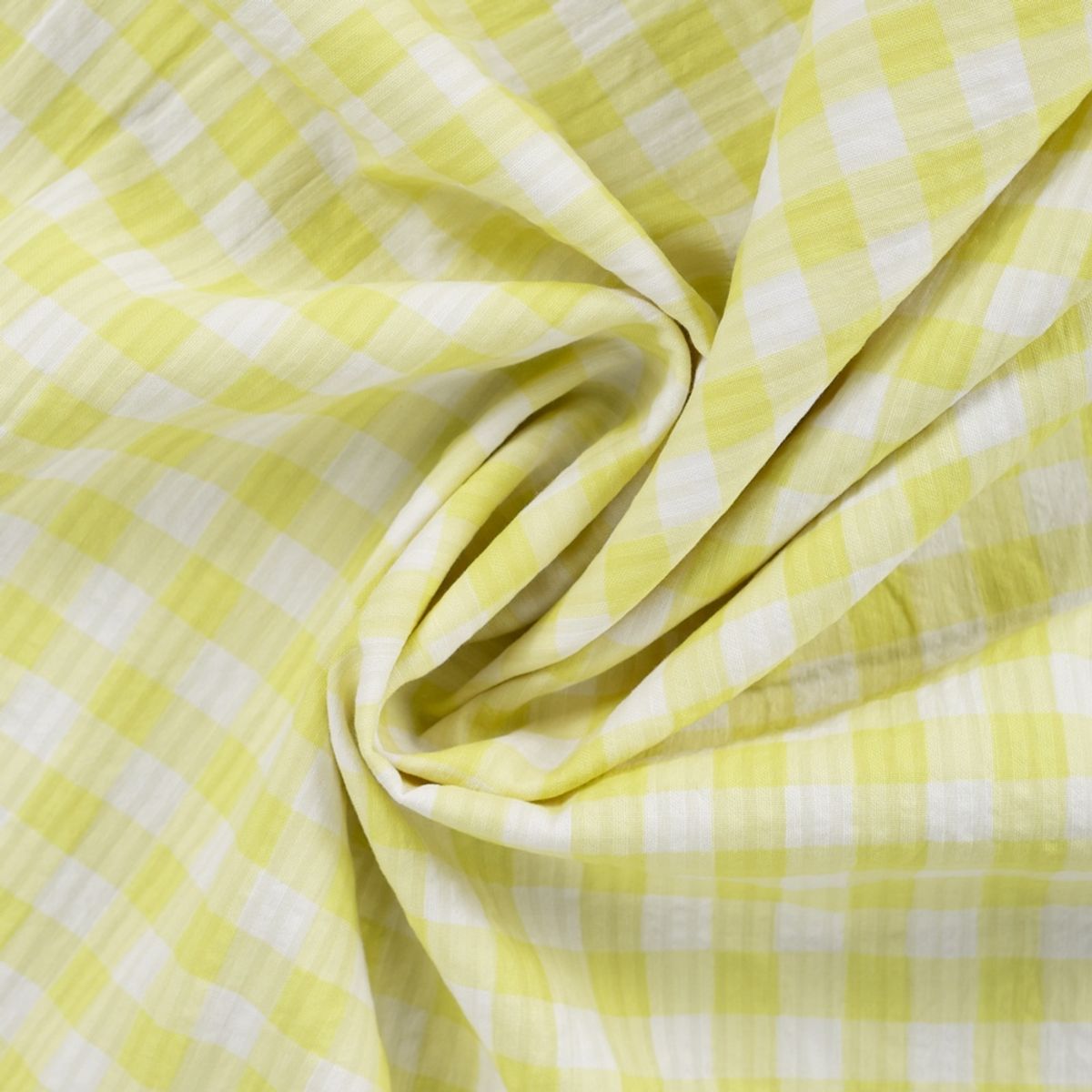 Seersucker - ruter, sitrongul og offwhite