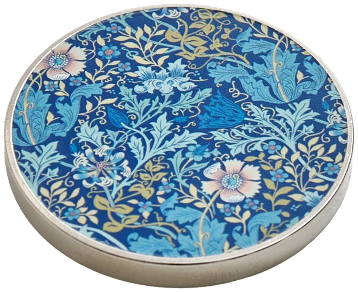 Mønstervekter - metall, 2 st. - blå blomsterdesign