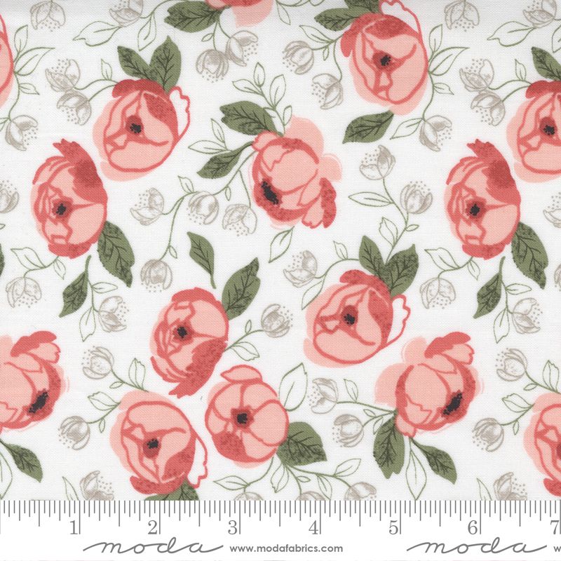Country Rose - roser på hvit
