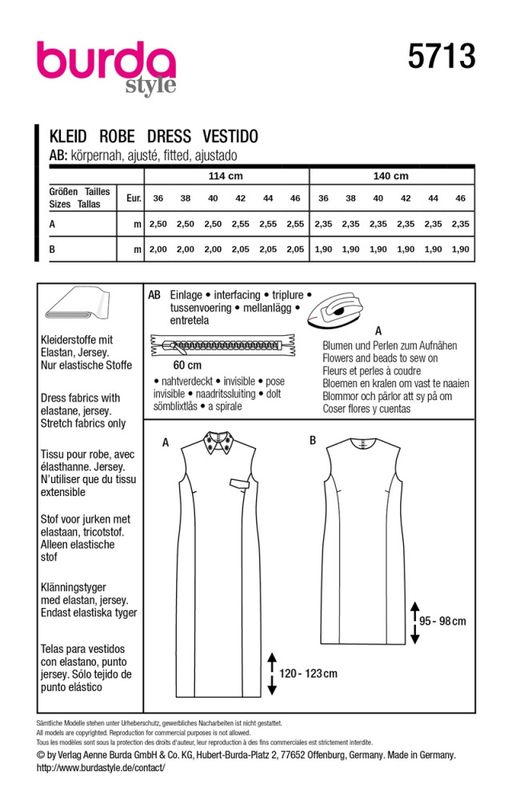 5713 - Burda - kjole m/ krage