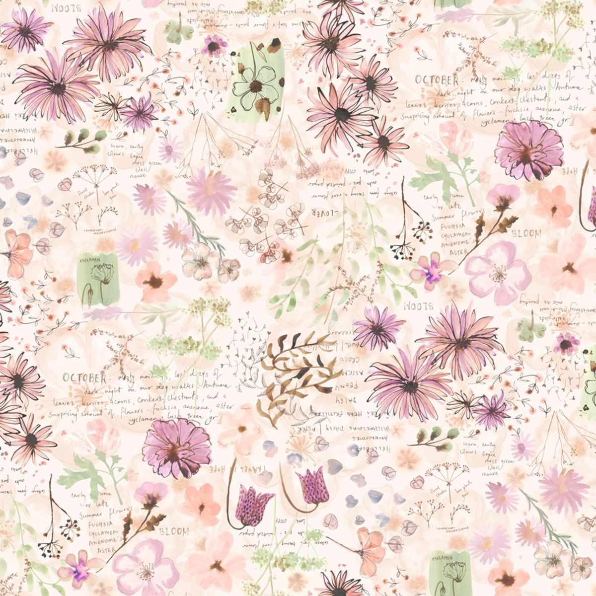 Blooming Lovely - Petal, rosa blomster mm.