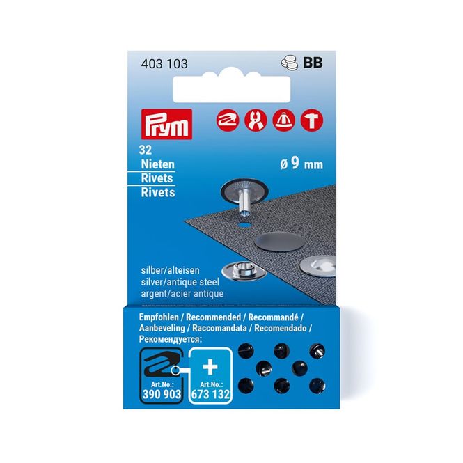 Hovedbilde Pyntenitter - 9 mm, sølv-sort - refill