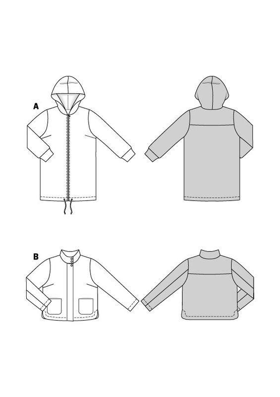 5877 - Burda - Jakke / cardigan m glidelås